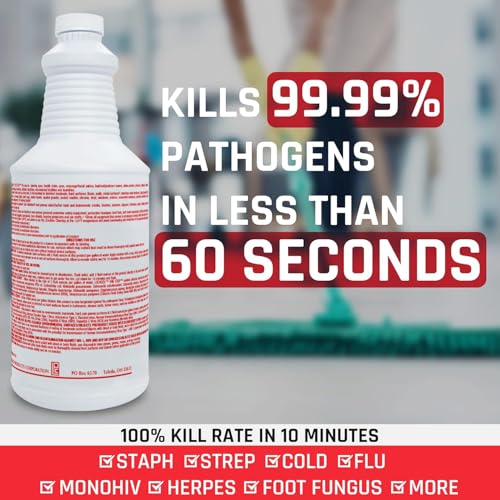 Lucasol One Step Disinfectant, 1 Quart (32 Ounce) Disinfectant, All Purpose Cleaner Disinfectant Spray For Hospitals, Barber Supplies, Household Essentials, School, Salons, Household Cleaning And More - Thumbnail 2