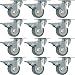 Y&Y Decor 12 Pack 2-Inch Caster Wheels with Total Brake Swivel Plate Casters Grey Polyurethane Wheels