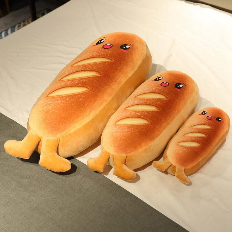 Miniatura 4 de XICHEN Almohada de peluche de pan para sofá, tostada, hot dog, baguette (23.6 in, almohada de baguette)