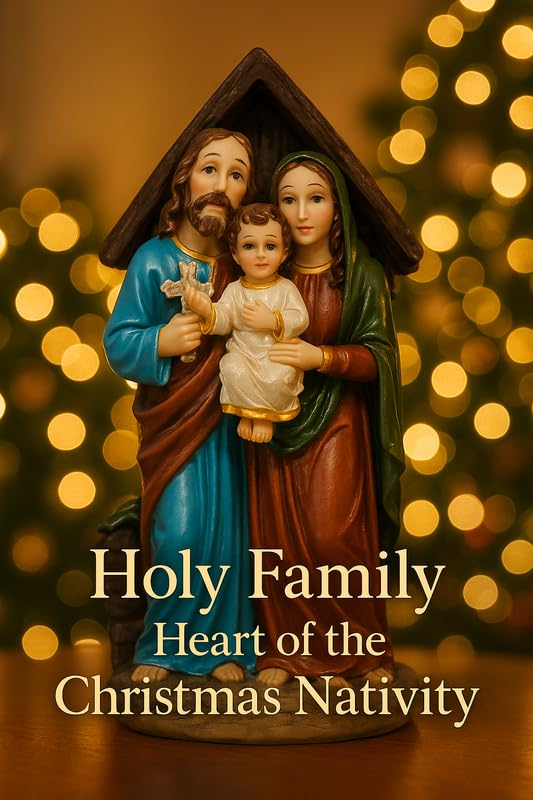 Image of UNIq Jesus Mary Joseph Holy Family Idol | Xmas Dcor Christmas Prayer Crib Set | Home Temple Statue, Office Desk & Dashboard God Idol | Spiritual Showpiece Positive Energy Home Gift