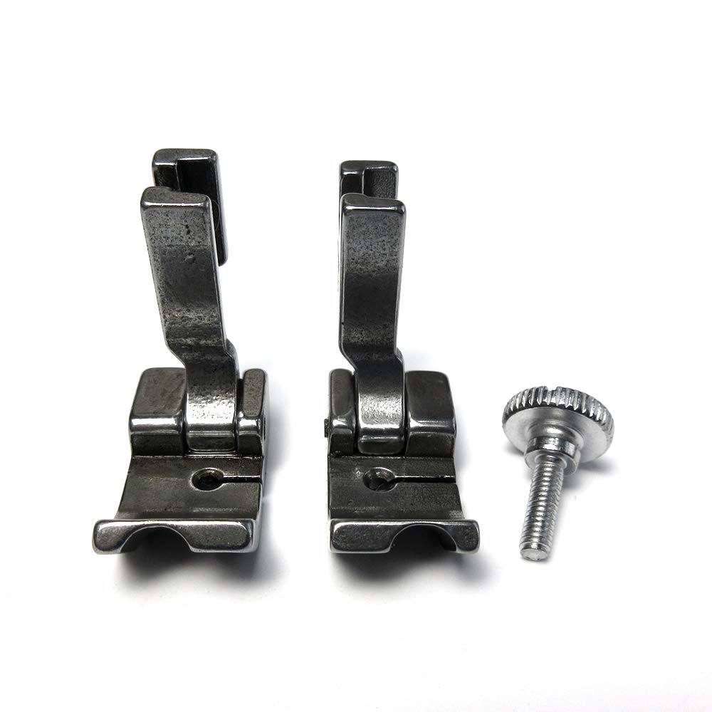 Left+Right Piping Welting Cording Presser Foot For Juki Ddl-8500 8700 8300 5550 Industrial Sewing Machine (Groove Size: 1/4")
