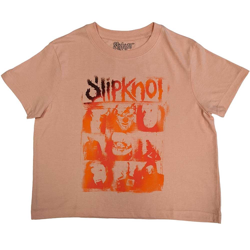 Rock Off officially licensed products Slipknot The End So Far Faces Grid Crop Top L Pink