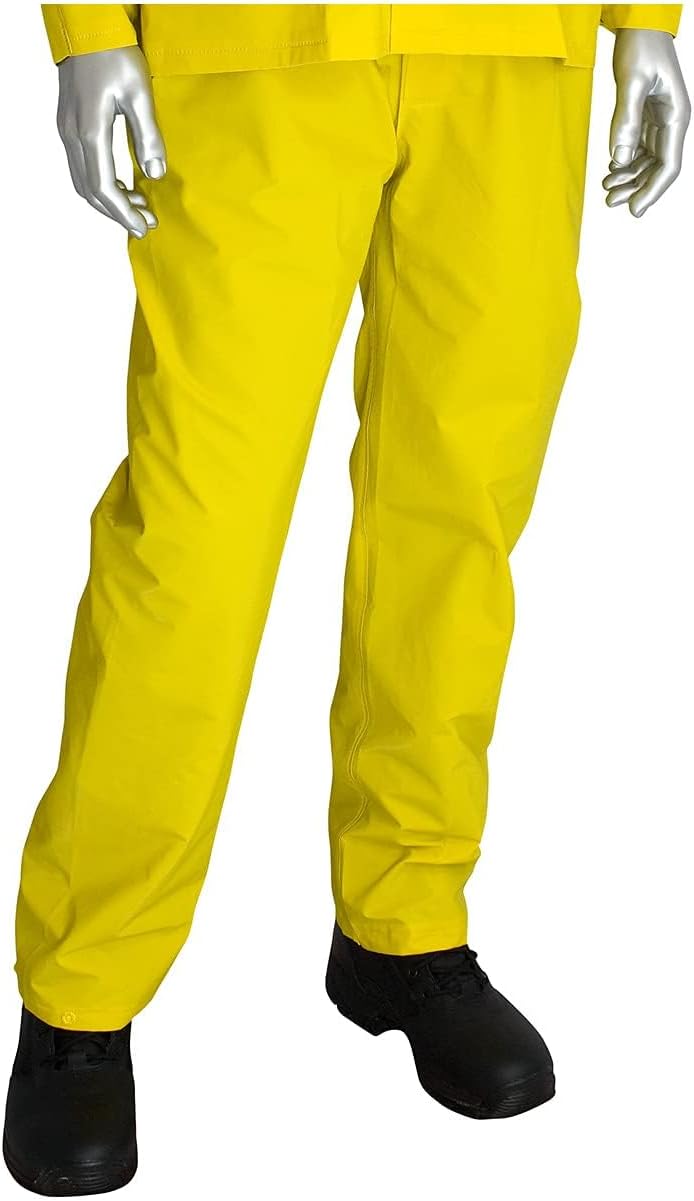 Xpose Safety Heavy-Duty 3pc Yellow Rain Suit & Hazmat Boot & Shoes Covers – Waterproof Protection for Storms, Fishing & Hazardous Materials – PVC Jacket, Pants, Hood & 12” Shoe Covers – X-Large
