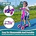 Gotrax KS3 Kids Kick Scooter, LED Lighted Wheels, Adjustable Height Handlebars and Removable Seat, Lean-to-Steer & Widen Anti-Slip Deck, 3 Wheel Scooter for kids Ages 2-8 and up to 100 Lbs (Purple)