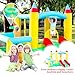 WELLFUNTIME Inflatable Bounce House with Slide, 107x106x80 Inch, Jumping Castle with Blower and Ball Pool, Basketball Game