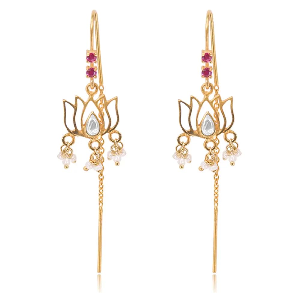 UNNIYARCHA Silver Lotus Sui Dhaga Earring for Women Pure Silver 925, Sterling Silver Jewellery with Certificate of Authenticity & 925 Earrings for Women Silver (B0D3D6X2CB) Amazon Price History, Amazon Price Tracker