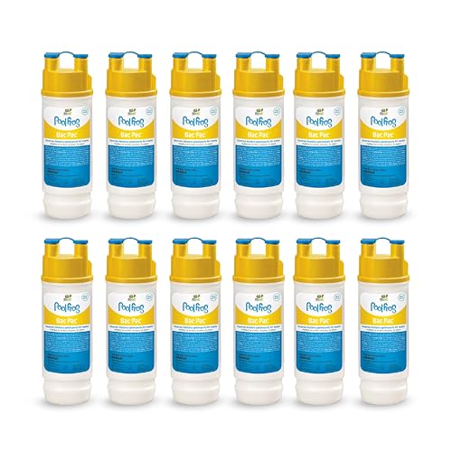 FROG Bac Pac Replacement Chlorine Cartridges for use with Pool FROG Model 5400 and 6100 Cyclers - Prefilled for Easy & Convenient Pool Sanitizing & Water Care - 12 Pack