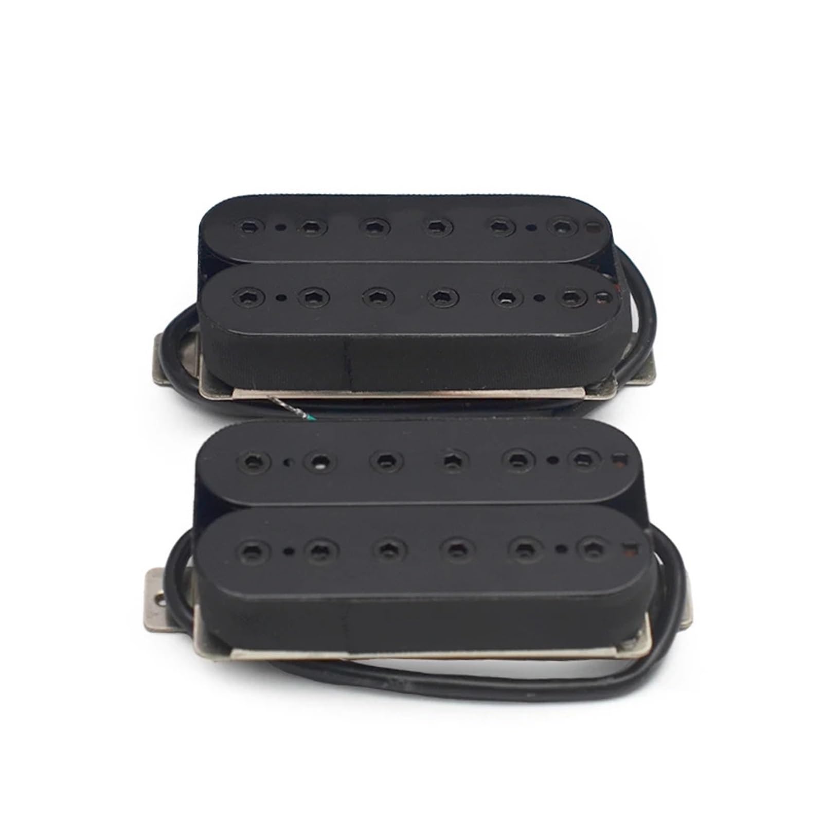 Pastilla Humbucker Alnico 5 Vintage, pastilla de puente de guitarra eléctrica de doble bobina, piezas de guitarra negras, sonido cálido, negro(2 Set,Black Hexagonl Screw)