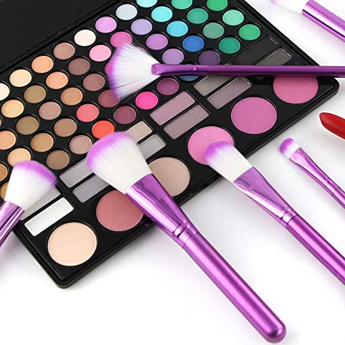 Makeup Brushes Set, Beautiful Purple Make Up Brushes Essential Beauty Tool Kits for Face Powder Cream Liquid Cosmetics Eyeshadow Blending