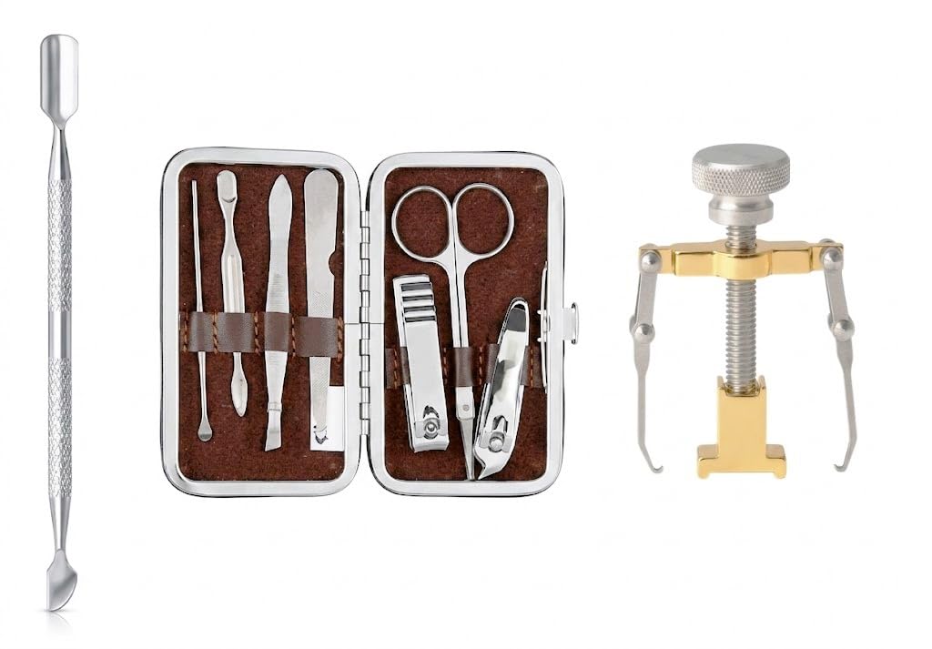 7-Piece Manicure Kit with Nail Clippers Scissors and Grooming Tools in Compact Case Cuticle Pusher Remover Toe Nail Corrector Tool Nail Care Set for Men & Women-picture-26