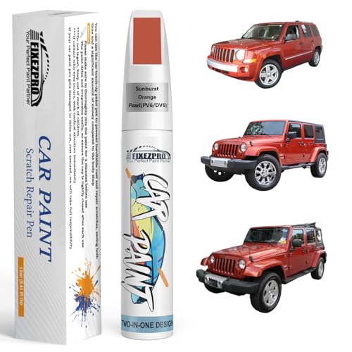 Image of Sunburst Orange Pearl(PV6 /DV6) Touch Up Paint for Jeep, Car Paint Scratch Repair Remover Pen Color Exact Match, Quick and Easy Fix Automotive Chips and Nicks Scuff
