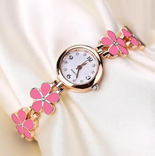 Image of FROZIL Analog 3 Different Color Flowered Dial Watch and Bracelet for Womens and Girls Combo Watches for Women and Girl Pack of 3