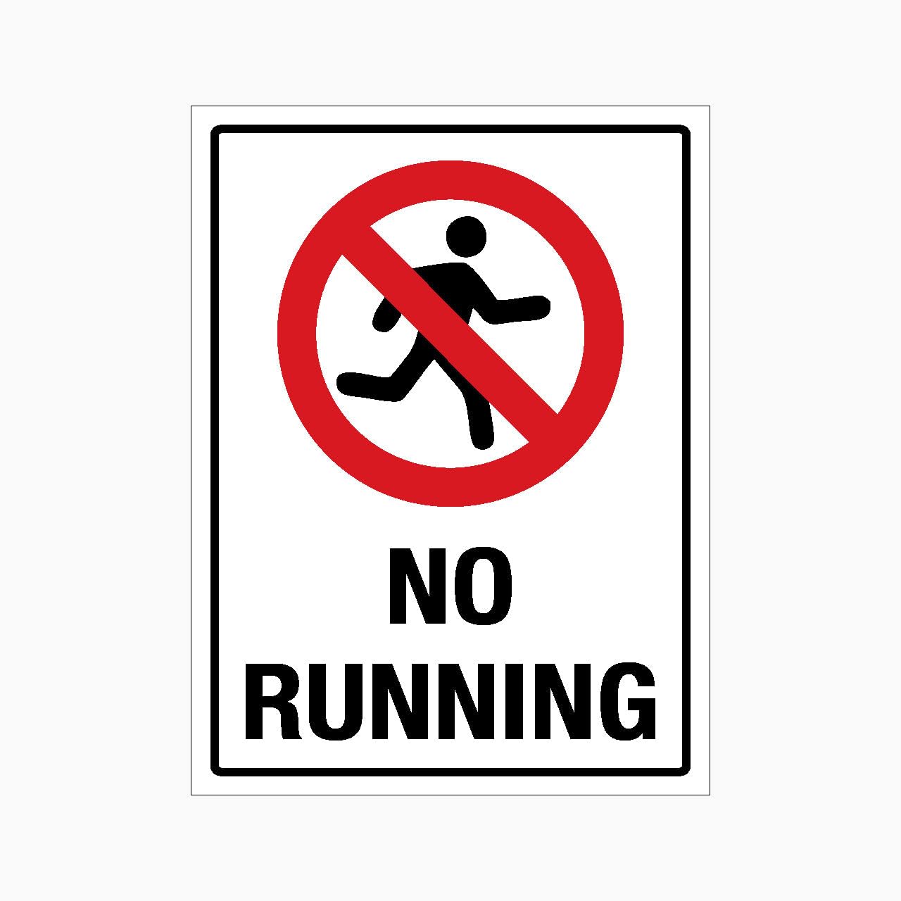 NO RUNNING Sign, 12x8 Metal Tin Sign, Do not run in this area.