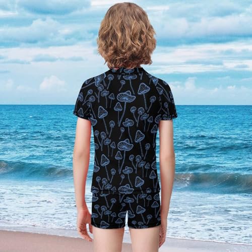 Blue Glowing MushroomsChildren's Swimsuits Boys Two Piece Suit10-12Y（150cm）2