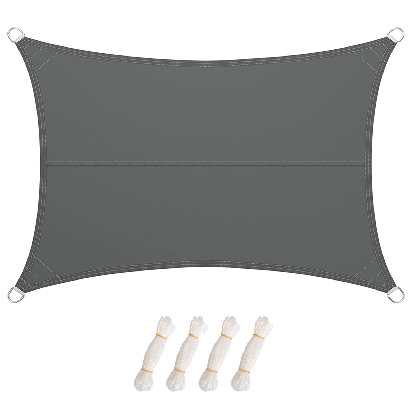 LARMNEE Sonnensegel, Wasserdicht, 3 x 5 m, Quadrat, Sonnenschutz, PES, Reißfestigkeit, Segeltuch Pergola, 95% UV-Block, Terrasse, Garten, Outdoor, Balkon, Rauchgrau EGY35SP02