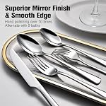 KINGSTONE 18/10 Stainless Steel Flatware, 20-Piece Forged Silverware Set for 4, Mirror Polished Cutlery Set Dishwaher Safe for Home, Restaurant, Wedding, Party