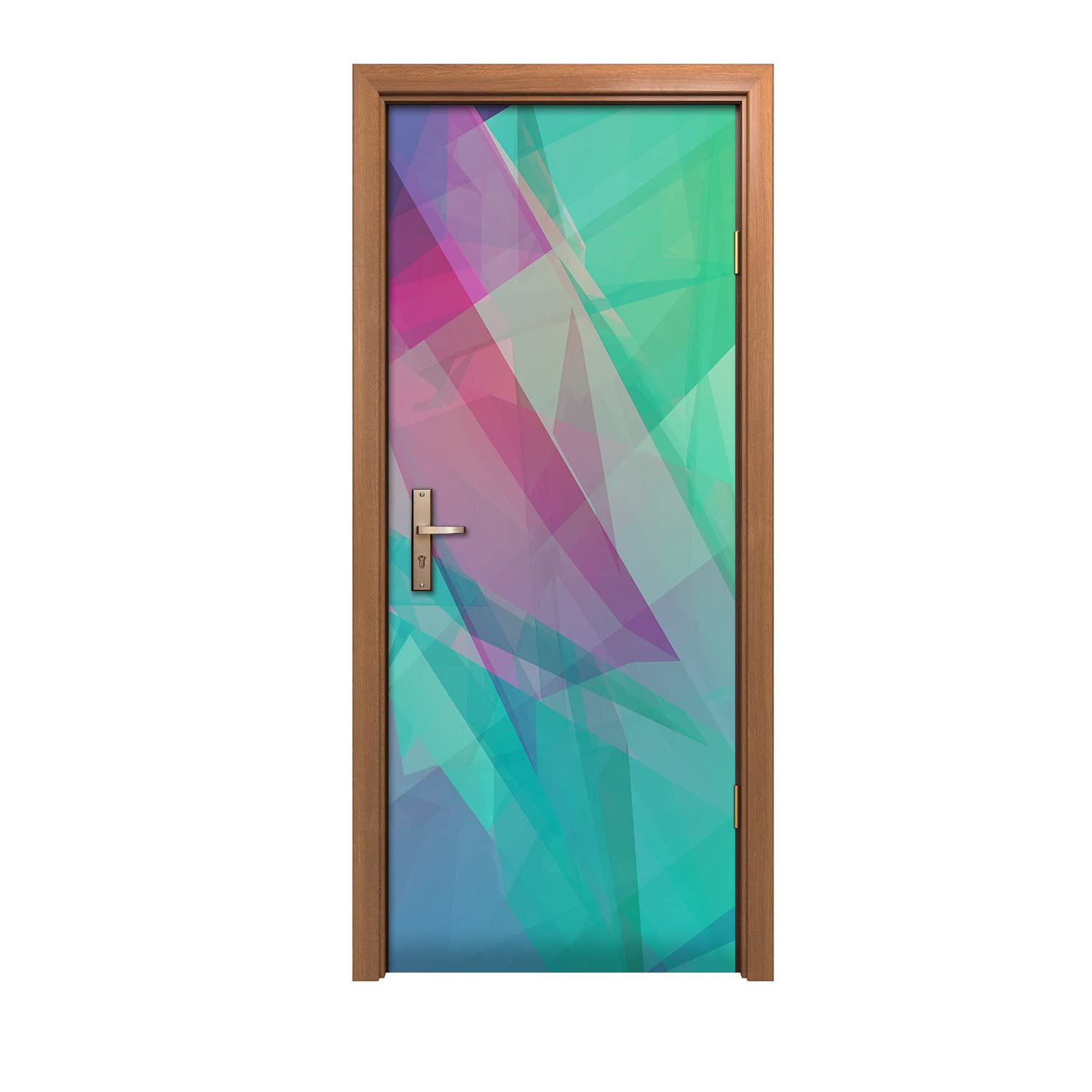 Autocollant de porte 90x200cm Coloray Lignes - Poster mural trompe l'œil pour décoration intérieure