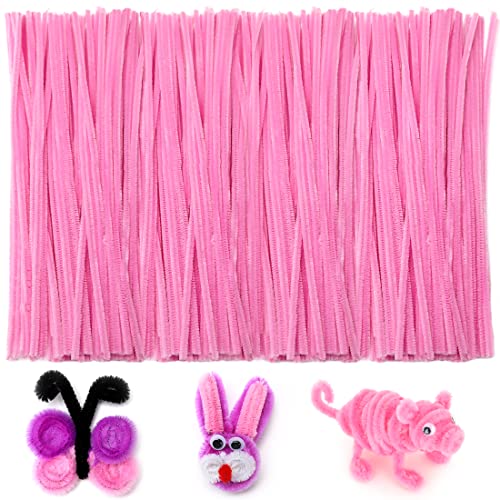 Image of IOOLEEM 200pcs Pink Pipe Cleaners Bulk for Crafts