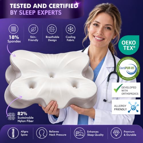 ThamesDream Neck Pillow for Sleeping, 3-Hole Cervical Memory Foam Pillow - image 6