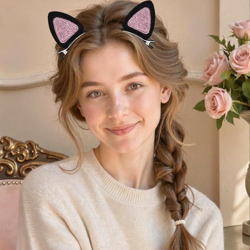 16 Piezas Pinzas para el Pelo con Orejas de Gato miniatura 7