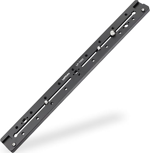 LEFTFOTO Carril deslizante de cola de milano doble alargado de liberación rápida de 15.748 in, placa QR universal, con orificio de localización