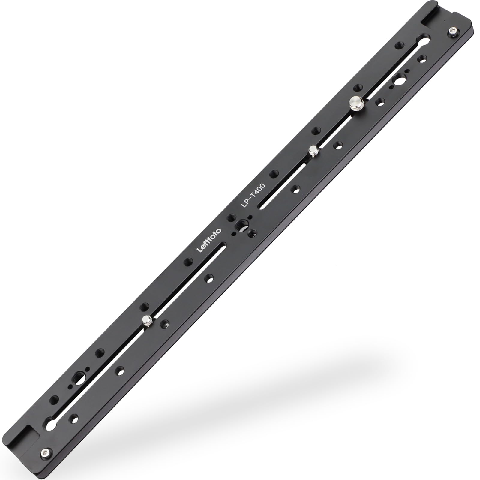 LEFTFOTO 400 mm verlängerte Schnellspanner-Doppelschwalbenschwanz-Schiene, Universal-QR-Platte, ARRI-Positionierungsloch, 1/4-Zoll- und 3/8-Zoll-Gewinde, Kaltschuh