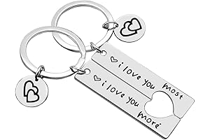 I Love You Most & I Love You More Keychain Set for...