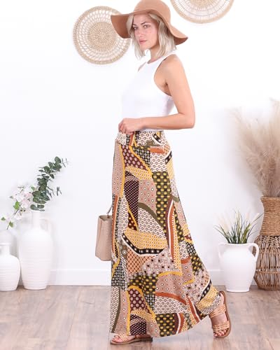 Image of Popana Long Maxi Skirt for Women, Flowy Long Skirts for Women | High Waisted Soft Trendy Rayon, Sundress Convertible Skirt, Long Length Bodycon Maxi Skirt, Petite and Plus Size