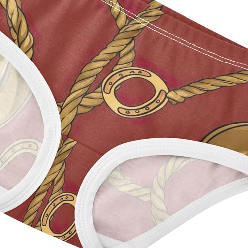 Girls Underwear Toddler 2t Cotton Panties for Girl Animal Briefs Girls Undies Vintage Cowboy Hats Brown4