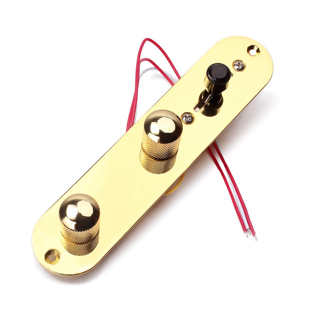 Alnicov Perillas de interruptor de arnés de placa de control precableadas cargadas con cable de 3 vías para piezas de guitarra TL Tele Telecaster