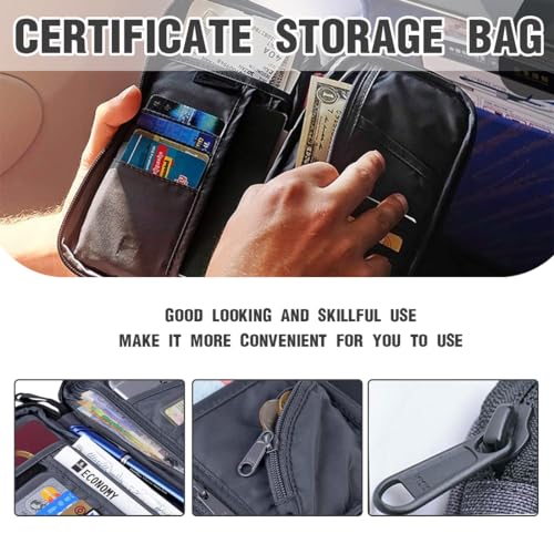 PLABBDPL Portadocumenti da viaggio con protezione RFID - Custodia Porta Passaporti Famiglia - Portafoglio Documenti & Organizer con Blocco RFID, Nero