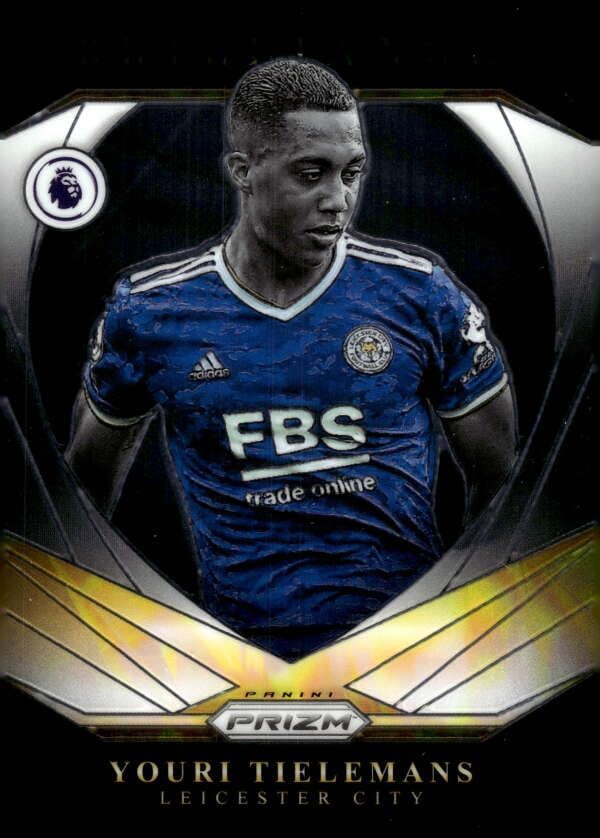 2021-22 PANINI PRIZM PREMIER LEAGUE BRILLIANCE #23 YOURI TIELEMANS LEICESTER CITY SOCCER OFFICIAL TRADING CARD OF SOCCER
