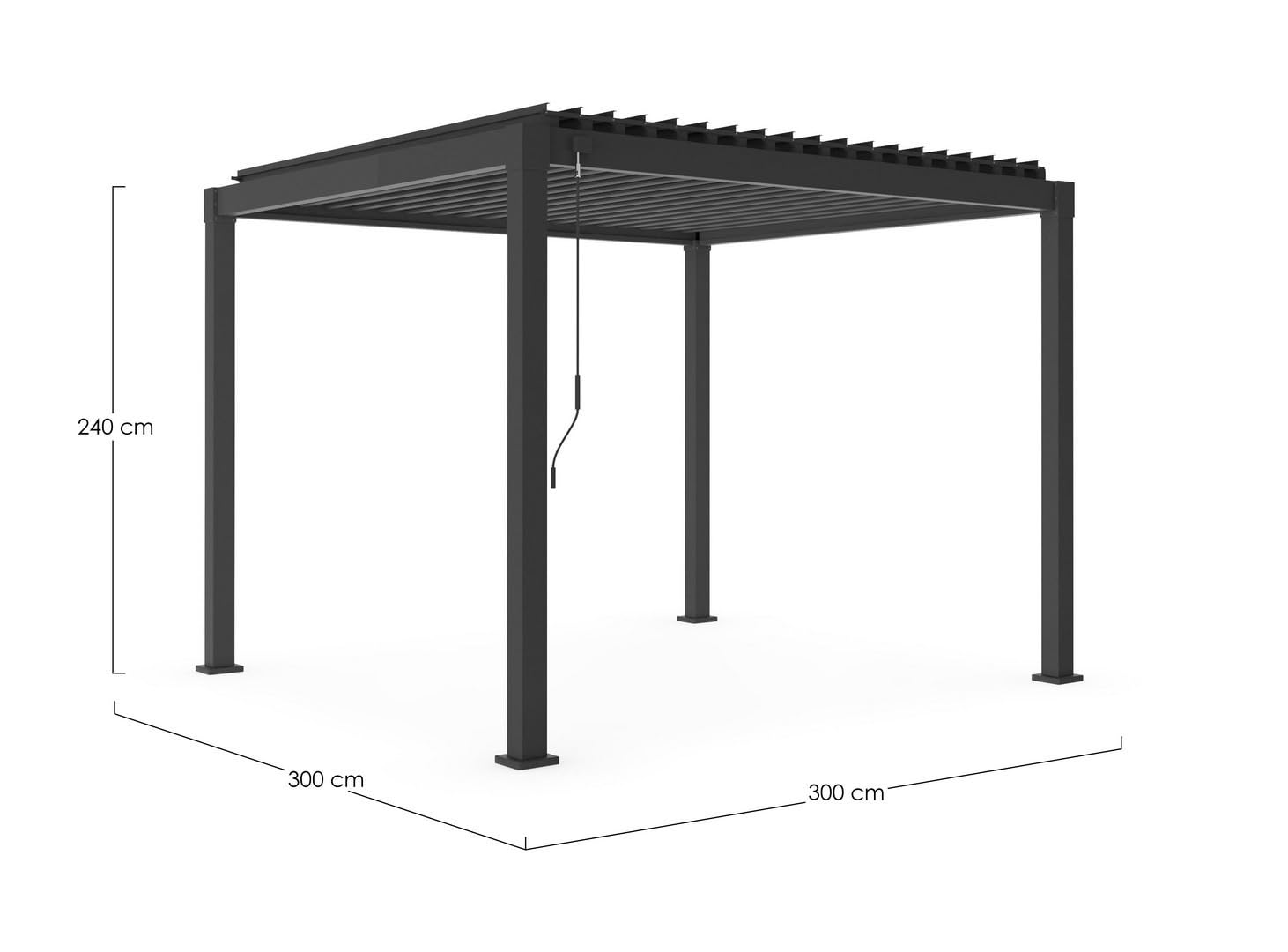 Pergola Garda Bizzotto Antracite (3 x 3 m)