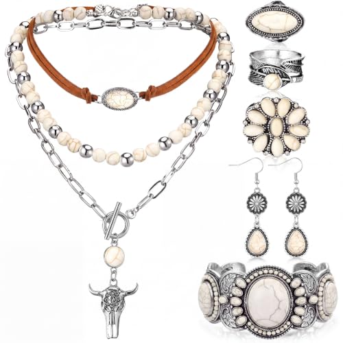 Image of Ecally Western Turquoise Jewelry Set for Women