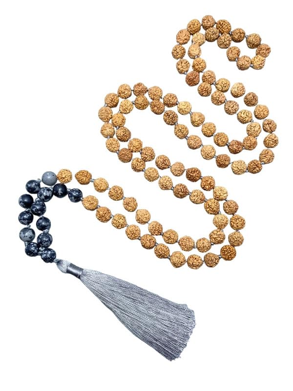 Collier Mala obsidienne 108 perles protection énergétique et guérison Japa