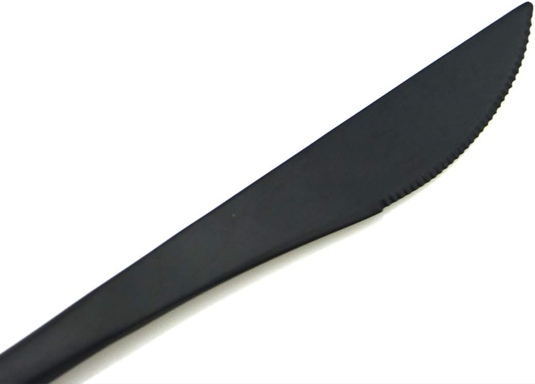 Gugrida 20-Piece Matte Black Flatware Set, 18/10 Stainless Steel, Includes Dinner Knife, Spoon, Fork, Salad Fork, Dessert Spoon, Straw, Dishwasher Safe, Modern Style