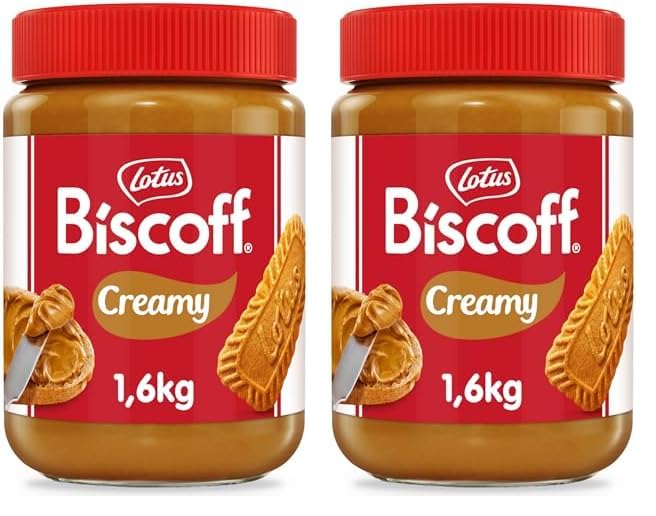 Lotus Biscoff | Crema Dulce para Untar | Cremoso | Sabor a Galleta Caramelizada | Vegano | Sin Frutos Secos | Sin Colorantes ni Aromas Añadidos | Tarro PET | 1.6 kg (Paquete de 2)