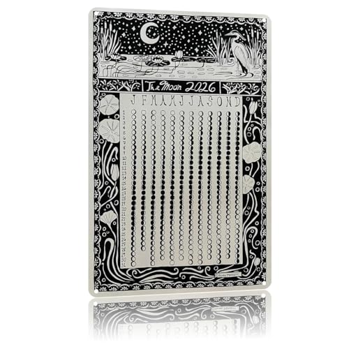 Lunar Calendar 2026 Moon Phases Metal Sign Poster