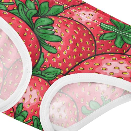 Wusikd Red Strawberry Girls' Underwear Cotton Funny Girls Briefs Soft Toddler Underwear 4T4