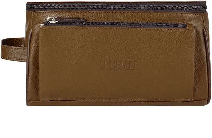 Neceser de piel para hombre | Sobaquera para viaje resistente a derrames |  Bolsa de aseo