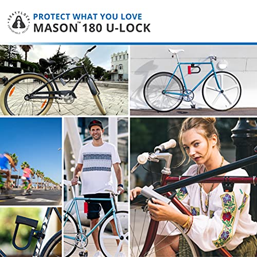 Seatylock Mason Bike U Lock - Patented Heavy Duty Anti Theft Diamond Secure Ulock - Ultra Security Bicycle Safety Tool With Keys For City Electric Or Mountain Bikes And Scooters (7.1 Inch) #TOP4