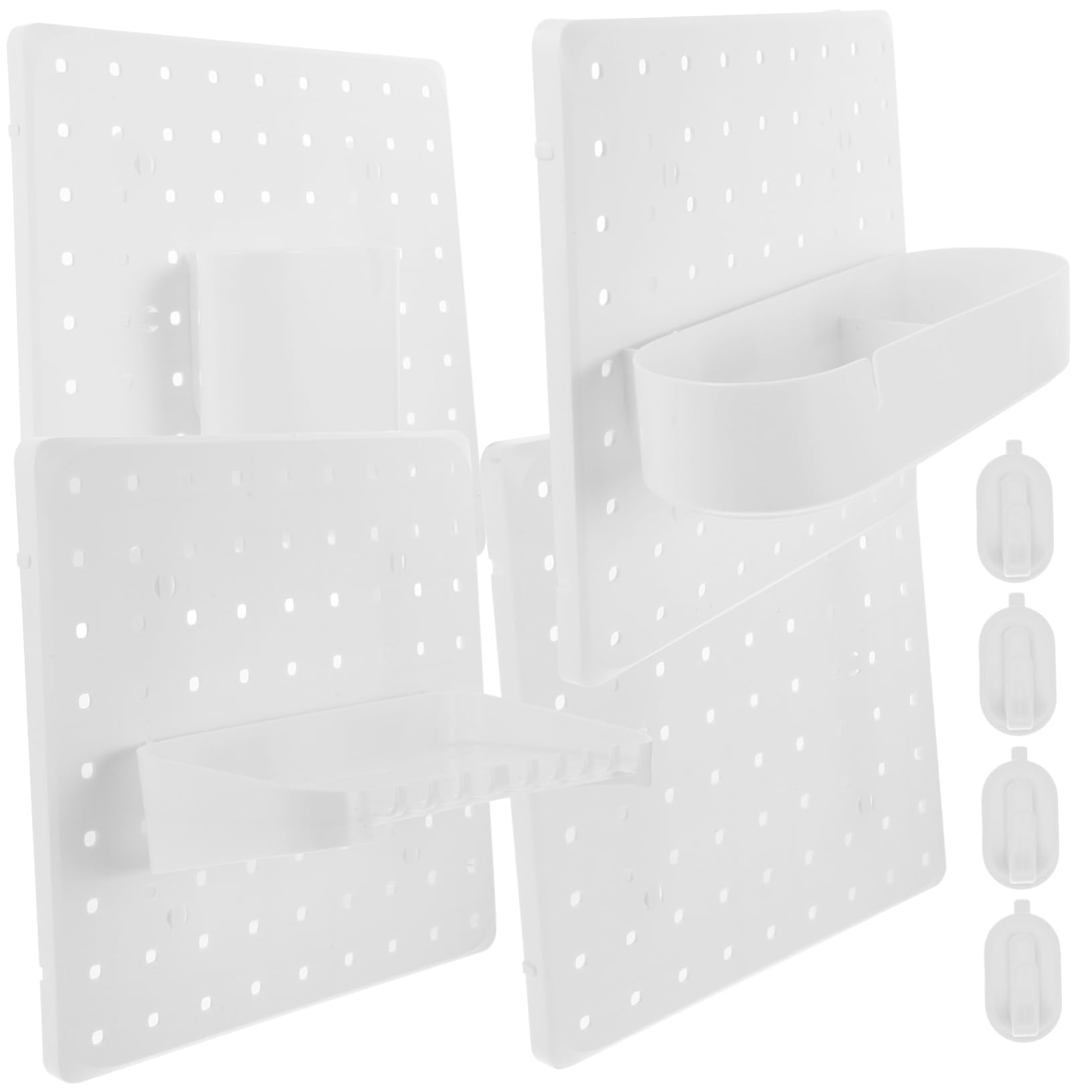 ULTECHNOVO Organisateur Mural Panneau Perforé Adhésif Blanc Abs 12 Pièces