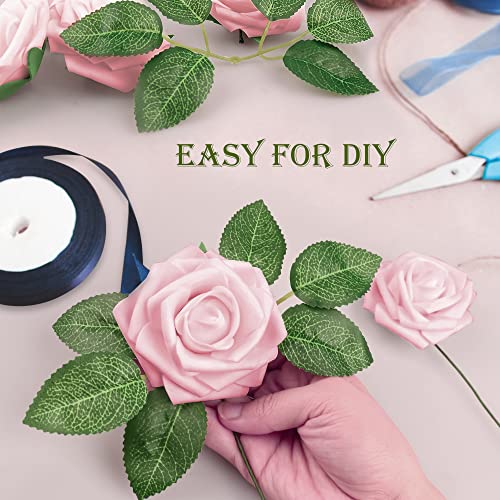 AROMUJOY 50 Pezzi Rose Artificiali, Rose Schiuma