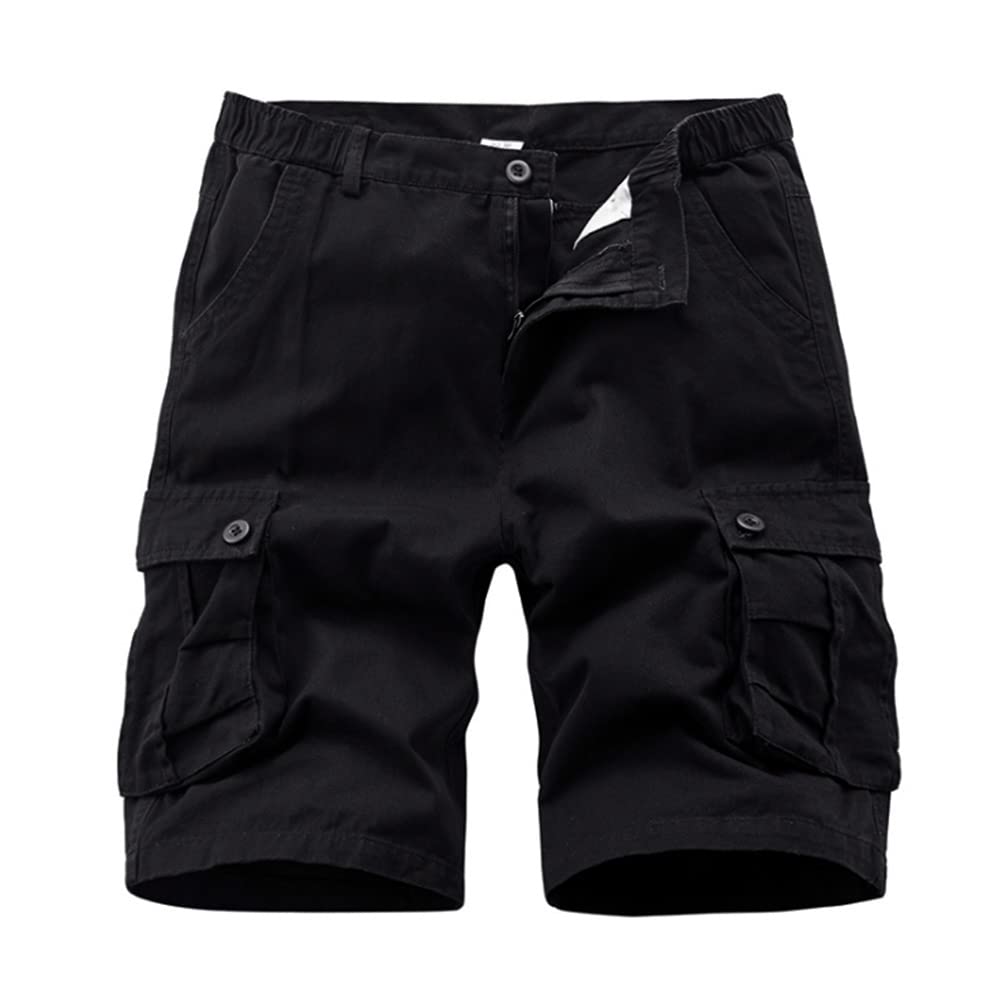 iCKER Mens Multi-Pocket Cotton Shorts Camo Cargo Shorts Loose Fit Camouflage Short