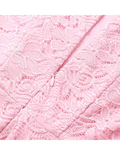 image for Meetjen Summer Vintage Floral Lace Dress Homecoming Prom Graduation Br