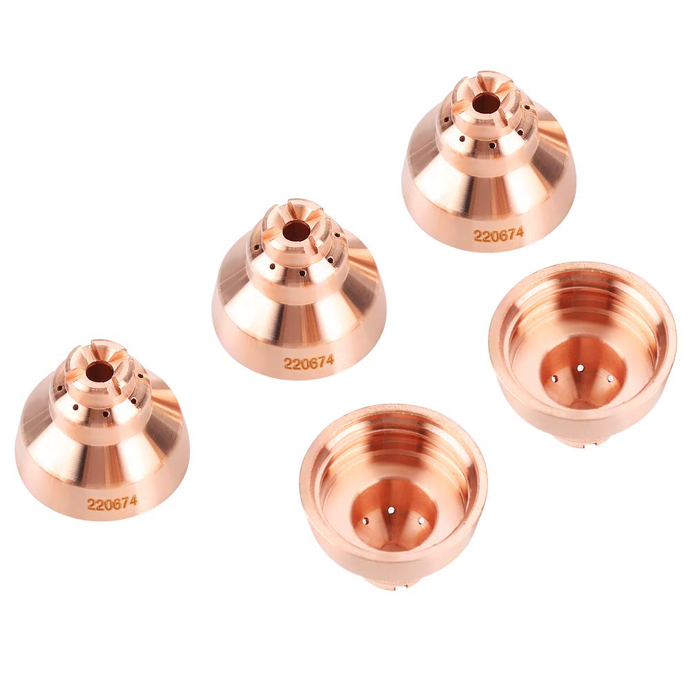 Coupeur de Plasma de 5 Pièces, Capuchon de Tasse de Bouclier de Plasma D'ozgkee pour le Soudeur de Torche de Consommables de Chalumeau de Coupe de 220674