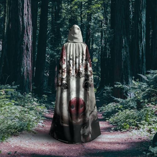 Cape à capuche imprimé cochon fleurs viking médiéval costume Halloween - 6