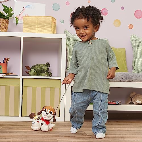 VTech Baby Spazier-Hündchen – Interaktiver Spielzeughund mit Musik und Schnur zum Hinterherziehen – Für Kinder von 12-36 Monaten