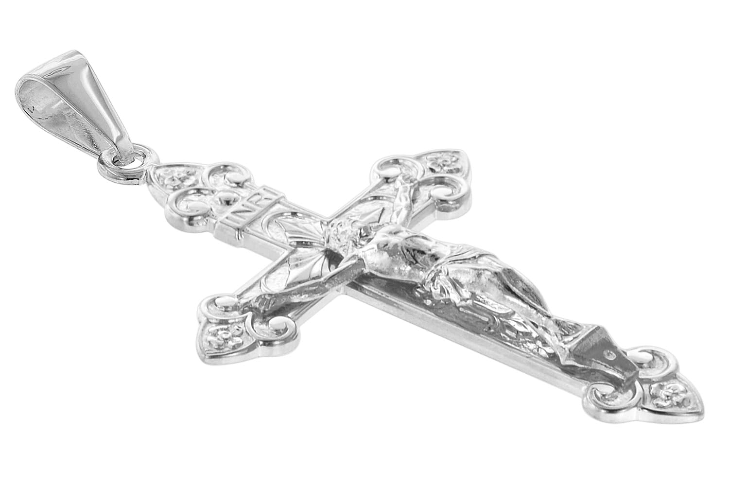 trendor Kreuz-Anhänger für Damen und Herren 925 Silber 40 mm 35788 | Silber-Anhänger für Frauen und Männer, orthodoxes Silber-Kreuz, Korpus-Kreuz aus Sterlingsilber, Silberschmuck, Symbolschmuck