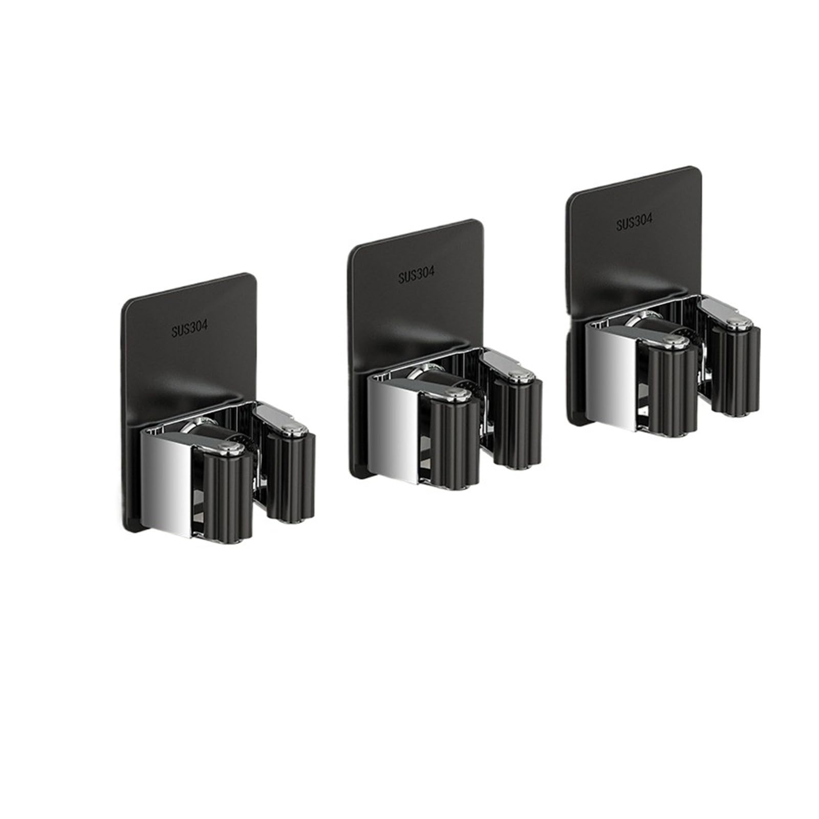 Zguouzantye 3Pcs Black A 1 Wall Mount Rack For Mop Broom Storage